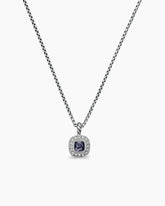 Albion® Teen Pendant Necklace in Sterling Silver with Black Orchid and Diamonds, 4mm